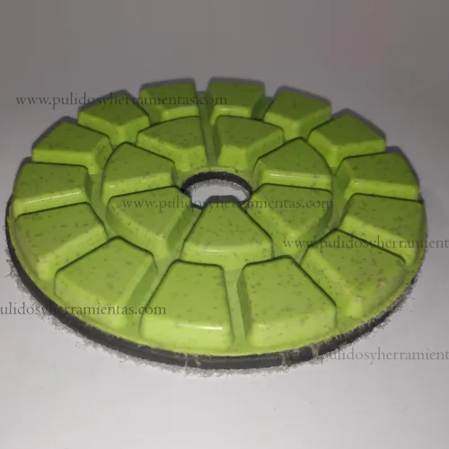 Diamante de resina Ø100mm PLUS-GROSOR DIAMANTE+AMORTIGUADOR DE GOMA DEBAJO DEL VELCRO 